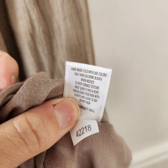 Garnet Hill Cotton Gauze Long Cover-Up Maxi Dress Tan Brown Natural Women's M - Picture 8 of 8